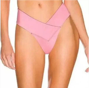 We Are HAH U Cheeky Thing Bikini Bottom‎ Small Reversible High Cut Pink/Beige, S